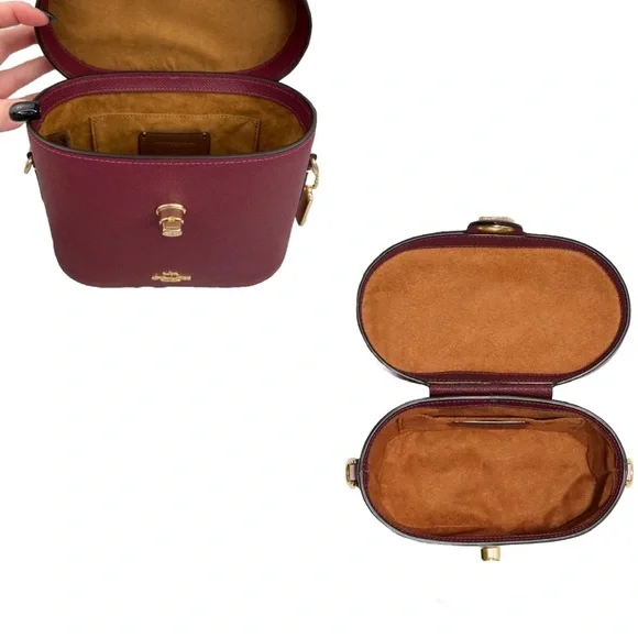 SOLD!! COACH Kay Crossbody With Glitter In Black Cherry Leather - Picture 8 of 14